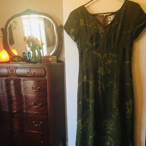 DAVID WARREN 90’s Vintage dress velvet detail